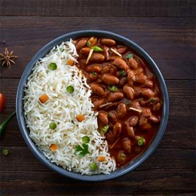 Indian chole and plain rice