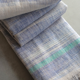 Indian Khadi handcrafted towel blue and green