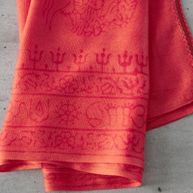 Indian stole printed cotton OM and Krishna