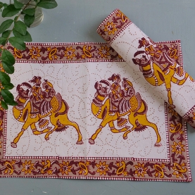 Indian printed cotton table mat