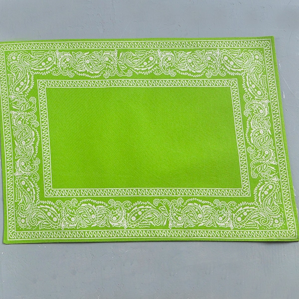 Set de table indien en coton imprimé vert