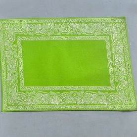 Set de table indien en coton imprimé vert