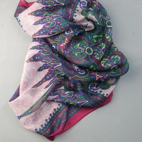 Foulard indien en soie carré