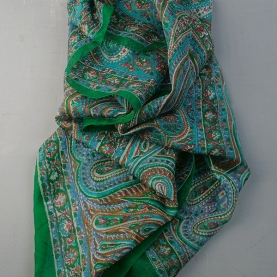 Foulard indien chic vert et bleu