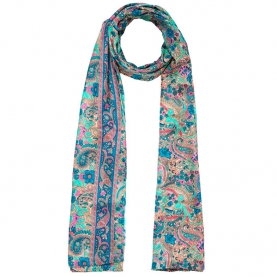 Indian printed scarf Mangoes turquoise