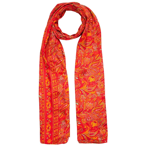 Indian printed scarf Mangoes orange