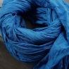 Indian crumpled cotton stole blue color