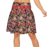 Indian printed short skirt Flowers black