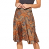 Indian printed short skirt Flowers orange