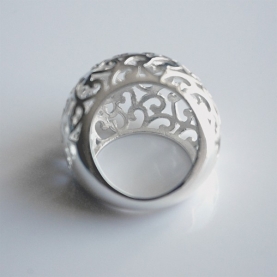 Bague indienne argent détail