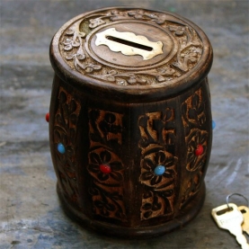 Indian wooden handicraft  money box