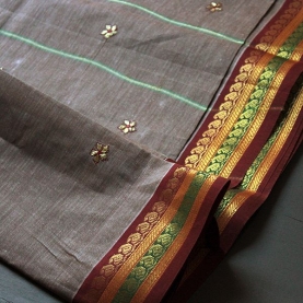 Indian saree cotton brown