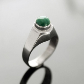 Bague argent et malachite